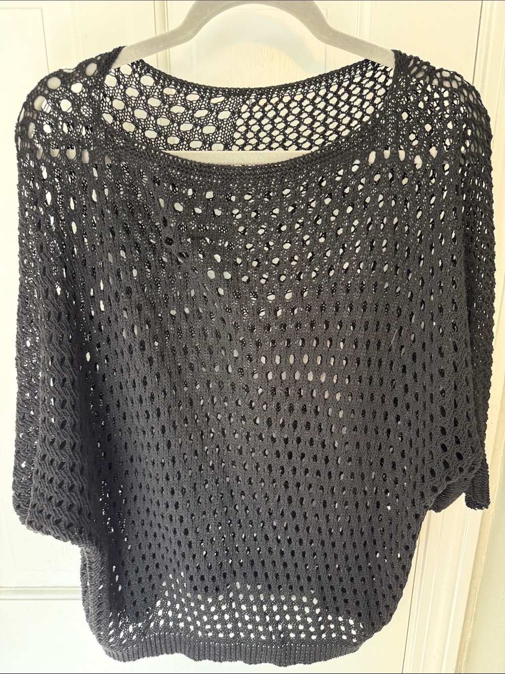 Black Open-Knit Women's Sweater